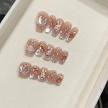 純手工光療美甲優雅顯白法式斜邊小紅書爆款 穿戴指甲貼片可拆卸 指甲貼片 美甲片 指甲貼257 LX063 歷史價格詳細信息