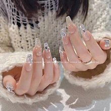 純手工穿戴甲圣誕卡通美甲可愛高級顯白花瓣成品定制【短梯】 歷史價格詳細信息