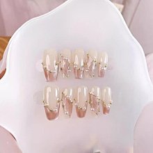 穿戴爆款高級法式指甲貼片新款顯白ins美甲手工可拆卸甲片成品 歷史價格詳細信息