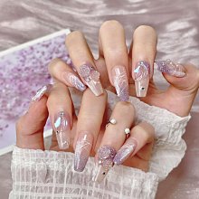 手工穿戴甲手繪暈染翡翠湖純色溫柔氣質短方圓高級穿戴甲 美甲貼 假指甲 指甲貼紙 指甲貼片 穿戴指甲 美甲片 歷史價格詳細信息