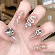 【純手工實拍】手工穿戴甲水冰月蝴蝶結短款光療美甲成品貼片法式 指甲貼片 美甲片 指甲貼27 LX063 歷史價格詳細信息