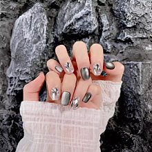 美甲貼片 美甲片 指甲片 手工穿戴甲可愛帕恰狗手繪胡蘿卜棋盤格愛心短方圓 歷史價格詳細信息