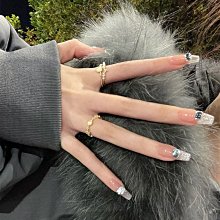 穿戴甲 小紅書爆款 指甲貼片 穿戴式 可拆卸 長款閃耀蝴碟結 假指甲 美甲片 歷史價格詳細信息