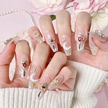 手工光療美甲片 小紅書桃心珍珠少女 顯白防水穿戴甲 歷史價格詳細信息