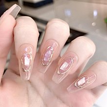 【純手工實拍】手工穿戴甲水冰月蝴蝶結短款光療美甲成品貼片法式 指甲貼片 美甲片 指甲貼27 LX063 歷史價格詳細信息