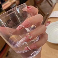 手工光療美甲片 小紅書桃心珍珠少女 顯白防水穿戴甲 歷史價格詳細信息