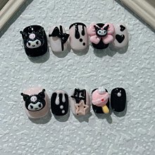 手工穿戴甲 短甲可愛貓眼瑪麗kitty cat原創美甲指甲貼 美甲貼片 指甲貼片 美甲片 穿戴甲 指甲貼 美甲貼 NK064 歷史價格詳細信息
