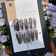 手工穿戴甲小眾辣妹甜酷金屬立體美甲貼片極光腮紅穿戴式指甲貼 歷史價格詳細信息