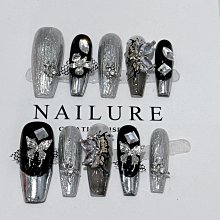 手工穿戴甲 暗黑Y2K甜酷辣妹美樂蒂指甲美甲貼片成品 美甲貼片 指甲貼片 美甲片 穿戴甲 指甲貼 美甲貼 NK064 歷史價格詳細信息