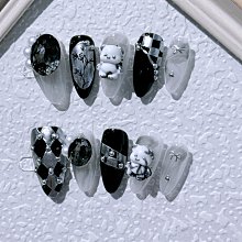 純手工穿戴甲圣誕卡通美甲可愛高級顯白花瓣成品定制【短梯】 歷史價格詳細信息