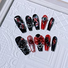 手工穿戴甲 暗黑Y2K甜酷辣妹美樂蒂指甲美甲貼片成品 美甲貼片 指甲貼片 美甲片 穿戴甲 指甲貼 美甲貼 NK064 歷史價格詳細信息