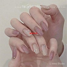 U.MINO手工穿戴甲摩卡奶泡芭蕾款金屬色秋冬搭配假指甲貼片 可拆卸美甲貼片成品甲片-滿599免運 歷史價格詳細信息