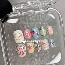 手工穿戴甲藍色法式鏤空星星大堆鑽溫柔閃亮美甲貼片新娘孕婦甲片 歷史價格詳細信息