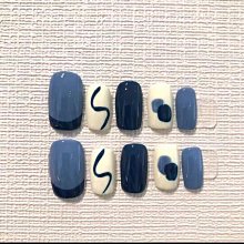 手工穿戴甲藍色法式鏤空星星大堆鑽溫柔閃亮美甲貼片新娘孕婦甲片 歷史價格詳細信息