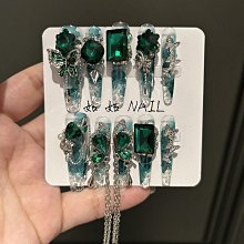 夏日新款純手工穿戴甲冰透晶石貓眼美甲貼片成品假指甲可拆卸 指甲貼片 美甲片 指甲貼350 LX063 歷史價格詳細信息