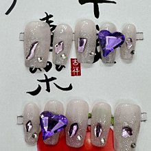 手工穿戴甲 紫色高級系甜酷軟糯甜心辣妹華麗美甲指甲貼片 美甲貼片 指甲貼片 美甲片 穿戴甲 指甲貼 美甲貼 NK064 歷史價格詳細信息