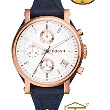 FOSSIL 典雅雋永輕奢三眼皮革腕錶(FS4991)-淺黃/44mm 歷史價格詳細信息