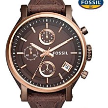 FOSSIL 典雅雋永輕奢三眼皮革腕錶(FS4991)-淺黃/44mm 歷史價格詳細信息