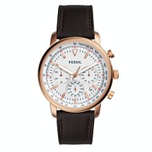 FOSSIL / FS5485 / 都會魅力 礦石強化玻璃 計時功能 日期 日本機芯 真皮手錶 深褐色 42mm 歷史價格詳細信息