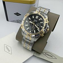 【Fossil】黑金炸裂三眼膠質帶男錶 FS5729 46mm  現代鐘錶 歷史價格詳細信息