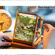 機械日曆2024年金屬手搖按壓創意檯曆文藝畫復古翻頁日曆個性辦 歷史價格詳細信息