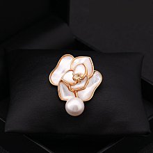 山茶花胸針???? 氣質典雅毛呢山茶花珍珠鍊帶 【韓國空運直送】秋冬新品 4號 歷史價格詳細信息