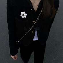 【熱賣精選】別針花朵寬松襯衫男女超火cec湖藍色襯衣純色百搭學生半袖上衣潮 歷史價格詳細信息