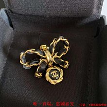 二手正品 香奈兒  CHANEL  穿皮 蝴蝶結 雙c 耳釘 耳環 時尚百搭 歷史價格詳細信息