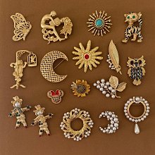 新款 文藝風復古金西洋復刻系胸針小眾設計別針胸花西裝大衣配飾 價格比較,價格查詢,歷史價格詳細信息