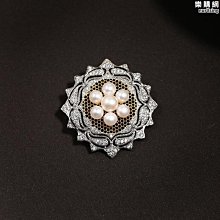 復古輕奢胸針天然淡水珍珠植物別針氣質百搭西裝大衣配中-沐陽家居 歷史價格詳細信息