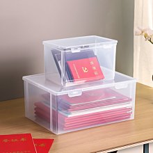證件收納盒家用證書重要文件戶口本整理袋塑料透明有蓋吧唧儲物箱 歷史價格詳細信息