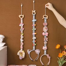 壁式發夾收納架 棉繩編織置物架掛毯 兒童發飾少女發卡展示架小喇叭精品 促銷 正品 歷史價格詳細信息