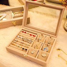 免運~亞克力首飾盒玻璃首飾收納盒戒指耳環項鏈首飾盒戒指盤收納盒-盛唐名家 歷史價格詳細信息