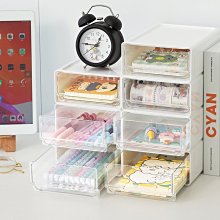 桌面收納盒塑料抽屜式收納櫃辦公室文件用品置物架簡約雜物整理箱 歷史價格詳細信息