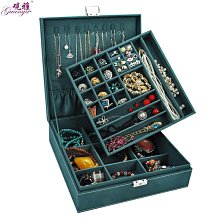 首飾盒簡約耳環手飾品首飾收納盒子女大容量迷你韓國可愛多層學生 歷史價格詳細信息