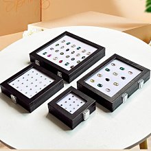 珠寶裸鉆盒裸石展示收納盒子戒面彩色寶石托盤包裝金屬道具透明蓋 歷史價格詳細信息
