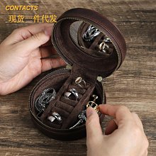 錶盒 展示盒 CONTACTS FAMILY頭層牛皮防摔手錶盒三位裝高端機械腕錶收納盒 歷史價格詳細信息