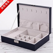 耳環收納盒 首飾盒皮革公主歐式飾品盒手飾整理盒耳環耳釘戒指耳墜首飾收納盒-正正精品 歷史價格詳細信息