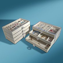 錶盒 展示盒 批發首飾盒子家用耳環項鏈首飾盒大容量高檔首飾展示盤飾品收納盒 歷史價格詳細信息