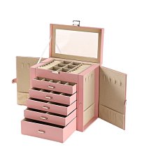 錶盒 展示盒 批發首飾盒子家用耳環項鏈首飾盒大容量高檔首飾展示盤飾品收納盒 歷史價格詳細信息