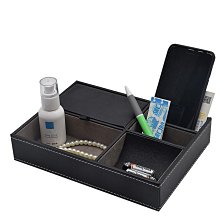 錶盒 展示盒 廠家批發桌面收納盒多功能辦公收納盤pu皮革收納盒5格首飾收納盤 價格比較,價格查詢,歷史價格詳細信息