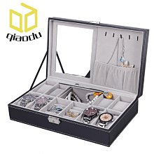 錶盒 展示盒 現貨PU鴕鳥紋手錶盒6位10位12位首飾盒批發便攜式手錶盒收納盒 歷史價格詳細信息