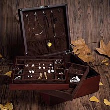 錶盒 展示盒 東與西 啞光漆白蠟木皮珠寶收納盒首飾盒首飾箱珠寶盒珠寶箱JB272 歷史價格詳細信息