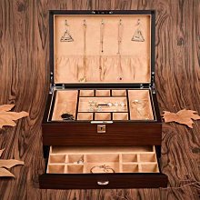 錶盒 展示盒 東與西 啞光漆白蠟木皮珠寶收納盒首飾盒首飾箱珠寶盒珠寶箱JB272 歷史價格詳細信息