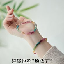 天然碧璽小多寶彩虹手鍊總重6.87gc位是一顆帕藍桶形回紋隔珠925銀鍍金的 收藏老物件 歷史價格詳細信息