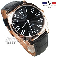 valentino coupeau范倫鐵諾 方圓數字時尚錶 防水手錶 真皮 黑 女錶 V61601CW黑小【時間玩家】 歷史價格詳細信息