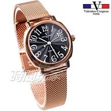 valentino coupeau范倫鐵諾 方圓數字時尚錶 防水手錶 真皮 黑 女錶 V61601CW黑小【時間玩家】 歷史價格詳細信息