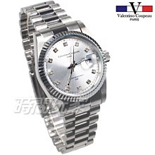 valentino coupeau 范倫鐵諾 標準時刻 不鏽鋼 防水手錶 女錶 日期顯示窗 61605黑格釘小【時間玩家 歷史價格詳細信息
