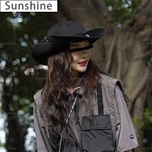 [Sunshine]西部牛仔大檐防曬遮陽帽女夏戶外出游逛街休閑時尚沙灘太陽帽子男 歷史價格詳細信息