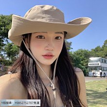 西部牛仔帽女抽繩漁夫帽男夏季度假大檐防曬太陽帽戶外釣魚登山帽 歷史價格詳細信息